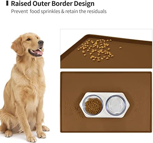 Silicone Dog Food Mat Waterproof Pet Feeding Tray for Large Dogs