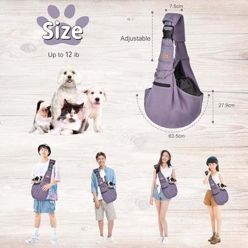 CUBY Dog and Cat Sling Carrier - Hands Free Reversible Pet Papoose Bag - Soft Pouch and Tote Design - Suitable for Puppy, Small Dogs Cats Outdoor