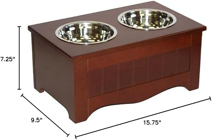 A A Pet Project Chocolate Brown MDF Small Pet Food Server and Storage Box - 15.75"