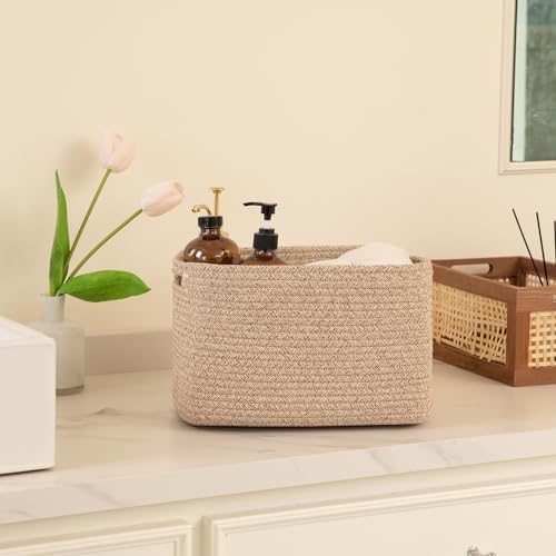 OIAHOMY 4 Pack Storage Baskets for Organizing 24L Cube Storage Bins Brown