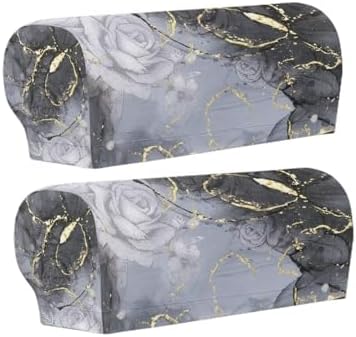 Marble Couch Arm Covers Set of 2 Armrest Covers for Sofa Soft Furniture Protector Scratch-Resistant Sofa Arm Covers Armchair Slipcovers for Recliner
