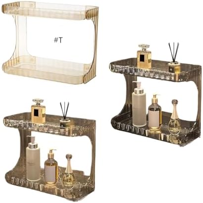 Double Deck Bathroom Shelf Strong Frame PET Easy Installation Space Saving Storage Rack