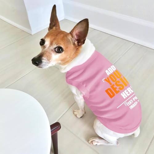 Custom Dog Shirt,Personalized Pet Vest Apparel with Name Text Photo Image,Lightweight Breathable PuppysKitten Variousize,Powder