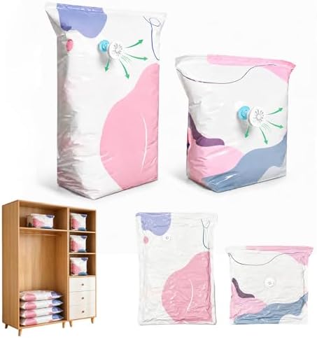 No-Pump Vacuum Storage Bags, 2026 New Cube Compression Space Saver Bags, Upgrade Large Storage Compression Bags No-Pump 3D Vacuum Storage Bags for Clothes, Comforters, Blankets (MIX-2PCS)