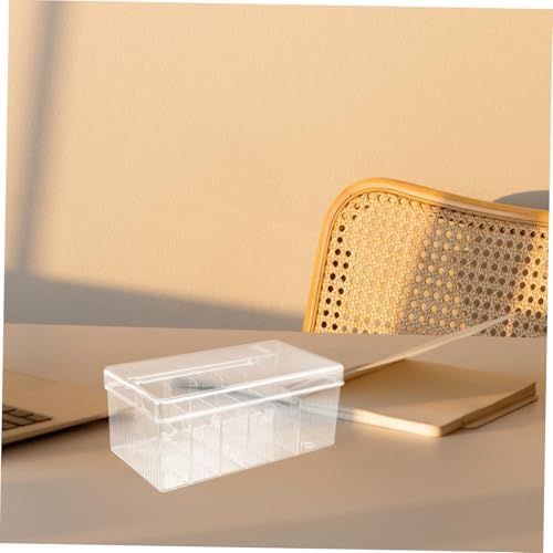 Happyyami Desktop Cable Organizer Box Transparent Multi-grid Charger Storage Case for Cables and Accessories Pet Material for Desk Organization