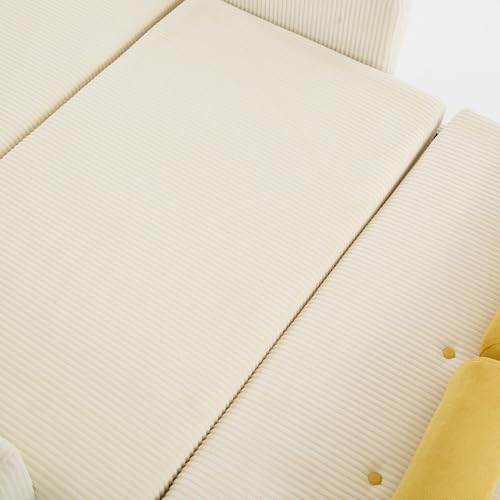 52" Corduroy Love seat Sofa Day Bed Recliner with Storage Pocket USB Charger Minimalist Design 2-Seat Sofa Set with Velvet Fabric for Living Room Office Apartment Black