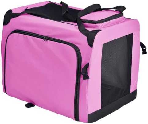 Pet Life ® 'Hounda Accordion' Metal Soft-Folding Collapsible Dual-Sided Triple-Expandable and Collapsible Folding Travel Dog Crate and Pet Playpen