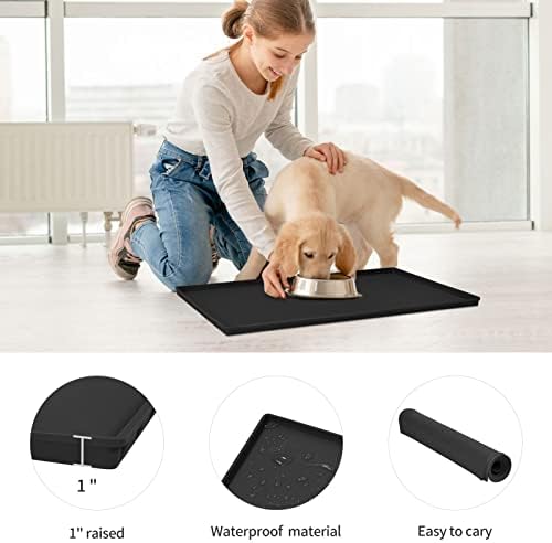 Silicone Dog Food Mat Waterproof Pet Feeding Tray for Large Dogs