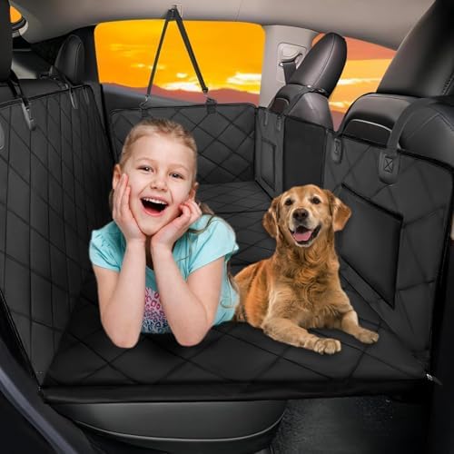 Hard Bottom Dog Car Seat Cover for Back Seat, Back Seat Extender