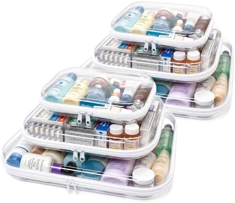 TenKa Clear Hard Shell Zipper Case, 6 Pack Extra Large Clear Zipper Pouches for Travel, Waterproof Hard Plastic Storage Bags for Office Supplies, Toys, Toiletry & Makeup (2M+2L+2XL)