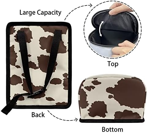 Brown Cow Car Trash Can with Lid Collapsible Reusable Waterproof Car Garage Bag, Cow Print Automotive Garbage Can, Car Accessories Interior Car Organizer with Adjustable Straps