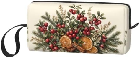 Cranberry Small Makeup Bag, 600D Oxford Cosmetic Pouch for Women | Cranberry Cosmetic Bag, Double-Sided Printed Toiletry Pouch with Foam Padding for Women, Travel, Gym, Weekend and Daily Use