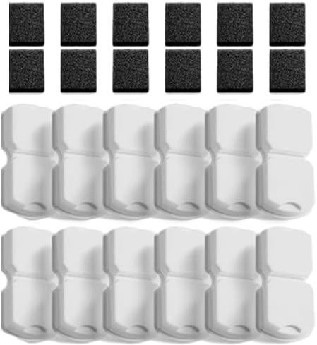 Pet Water Fountain Filters: 24 Per Fountain Filter Replacement - 6 Months Set of Replacement Filters for ATMZIQXR S18 - Contains 12 Carbon Filters + 12 Sponges Filters