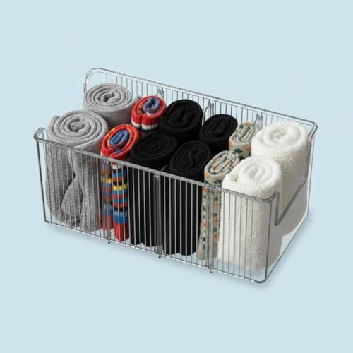 Belt Organizer Stackable Storage Bin With Adjustable Dividers Clear Acrylic Holder Display Case For Accessories PET Material For closet shelves drawer