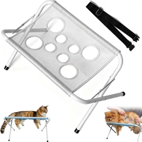 Foldable Pet Bathing Stand, Portable Dog Cat Shower Grooming Rack (Gray) | Folding Pet Bathing Stand, Supports Up to 44 Lbs, Ideal for Pet Bathing, Daily Care, Travel & Grooming