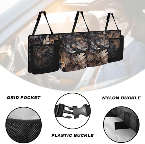Dreaweet Hunting Camo Trunk Organizer for SUV,Collapsible Large Capacity Auto Backseat Hanging Storage Bag with Adjustable Strap & 4 Pockets,Space Saving Car Back Seat Cargo Bag Universal Fit