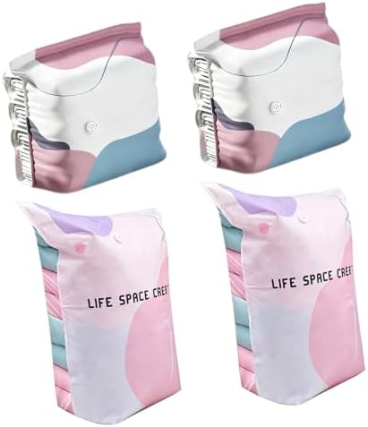3D Vacuum Storage Bags for Bedding and Clothes Upright Organizers with Zippers Seal for Closet Dorm Moving Clothes Storage Bags