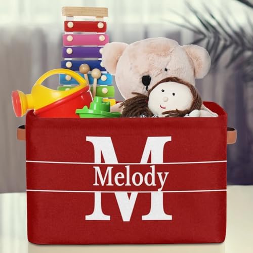 Custom Storage Baskets Name Letter Red Storage Bins Basket Boxes