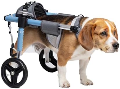 Dog Wheelchair 2 Wheel Full Support - Dog Cart for Back Legs Fully Adjustable Pet Mobility Aid Aluminum Alloy Frame Senior Dog Outing