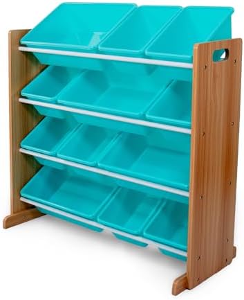 Humble Crew Kids Toy Organizer with 12 Bins, 4 Tier Storage for Playroom