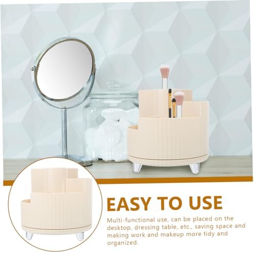 DOITOOL Rotating Makeup Brush Holder and Pen Organizer Compact Desktop Storage for Stationery and Makeup Supplies Design Portable for Home and Travel