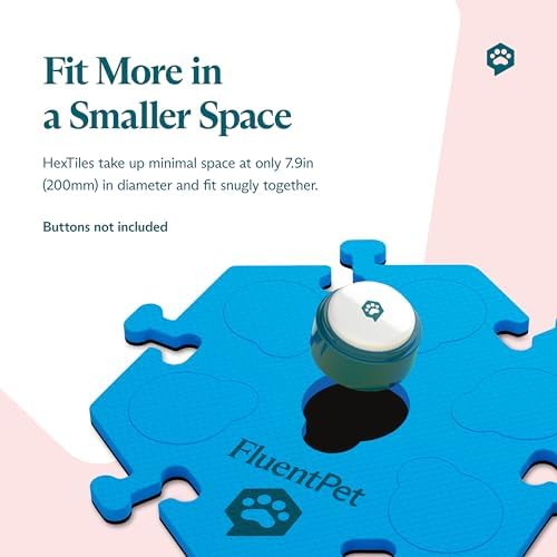FluentPet HexTiles - Bold 6-Pack,Accessory Dog and Cat Button Learning Kits,Can Hold Up to 6 Buttons, Soft, Durable, and Non-Slip-Gift for Pet Lovers,Comes in 12 Colors