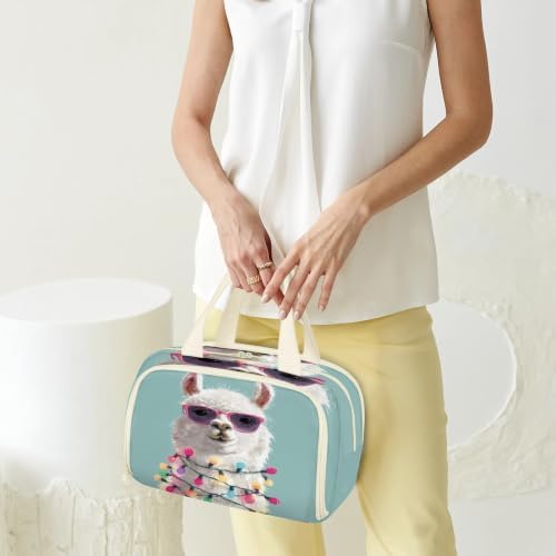 Cute Llama Travel Toiletry Bag for Women