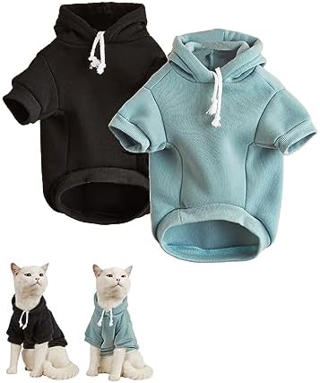 QWINEE Basic Dog Hoodie Sweatshirt Puppy Sweater Warm Cat Costumes Pet Clothes for Chihuahua Puppy Kitten Small Medium Dogs Multicolored X-Large