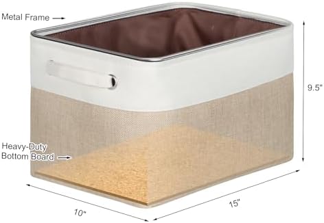 Fabric Storage Bins for Shelves, Rectangle Storage Basket, 3 Pack