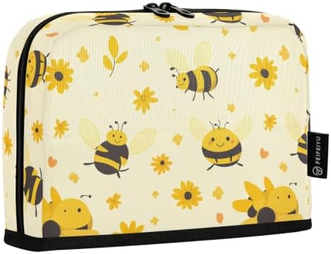 Cute Bee Yellow Pencil Case for Kids Girls Boys | Large Pencil Pouch Pen Bag Holder with Big Capacity