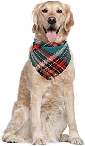 Christmas Dog Bandana Plaid Reversible Triangle Bibs Scarf Accessories
