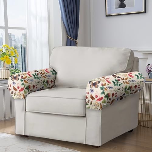 Butterfly Floral Couch Arm Covers for Sofa Arm Chair Covers Slipcover Breathable Armrest Covers for Sofas and Chairs Arm Covers Keep Clean