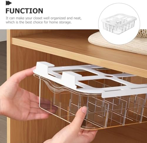 Multi-grid Sock Organizer Drawer with Lid for Bras and Underwear, Pet Material Closet Drawer Organizer for Home Storage, Dustproof and Stable Design for Tidy and Clean Wardrobe