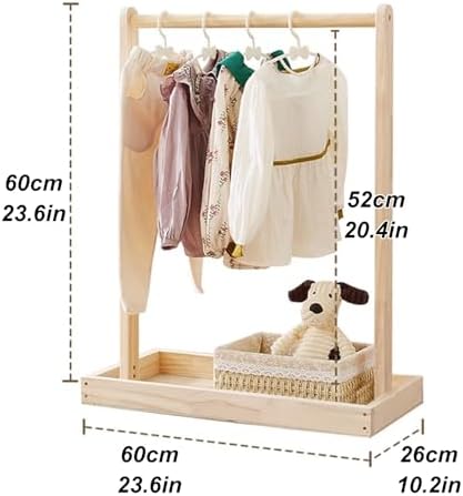 SYUFRE Dog Garment Rack Pet Armoire Wardrobe Wooden Dress Up Clothes Storage Small Dog Closet Pet Clothes Organizer Accessories for Doll Cat and Puppy (Color : Square with Storage Small), 10200230