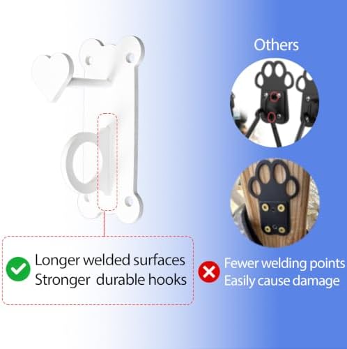 ESPETS Dog Leash Wall Hook - Sturdy Pet Leash and Accessory Holder（White）