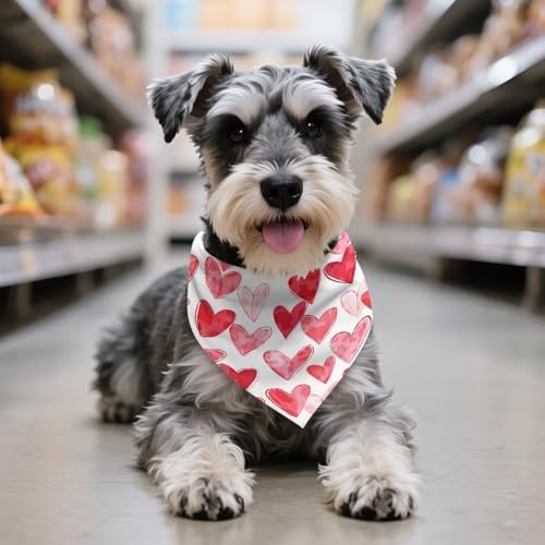Howilath Pink Heart Pet Bandana, Perfect for Valentine's, Date Night or Anniversary, Dog Scarf for Small Medium Large Breeds