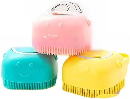 Soft Silicone Pet Shampoo Dispenser Sustainable Cat/Dog Bath Shower Brush for Grooming