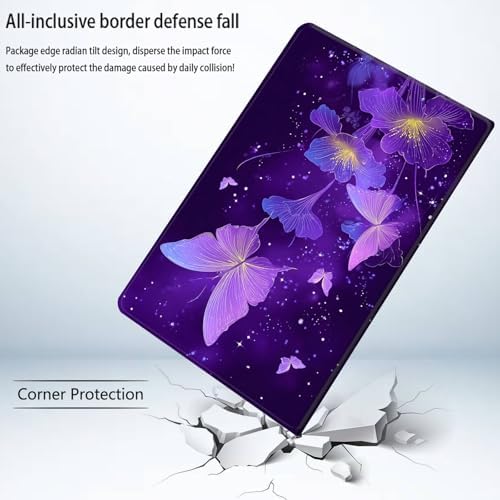 Bxgolkgd Tablet Case for Samsung Galaxy Tab A 8.4 Inch 2020(SM-T307),Shockproof Stand Cover with Heat Dissipation,Auto Wake/Sleep Function,Purple Butterfly Flower
