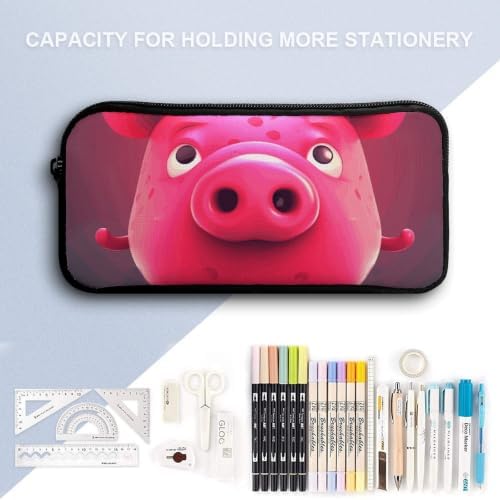 Peach Pets Pencil Case Large Capacity Pencil Pouch | Zipper Pencil Bag Aesthetic Coin Pouch Portable Desk Organizer for Office, Travel, Multi-Purpose Makeup Bag for Adults