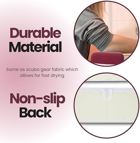 Supa Ant Bath Kneeler –8 Suction Cups & 1.5" Padding.Certified Non Toxic Bath Kneeling Pad for Bath Tub & 5 Bath Toy Organizer. Fast Dry Baby Bath Kneeler and Elbow Rest Pad Set Bordeaux