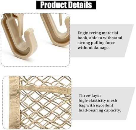 Car 3-Layer Car Mesh Organizer, Stretchable Seat Back Net Storage Pouch Pet Kids Barrier for Driving Safely, Automotive Driver Cargo Tissue Handbag Netting Holder Pocket, Universal Fit
