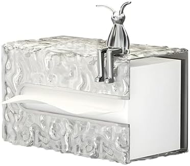 Facial Tissue Dispenser Wall Mount Water Wave Style Modern Transparent