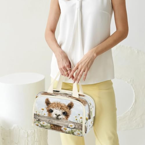 Funny Alpaca Travel Toiletry Bag for Women
