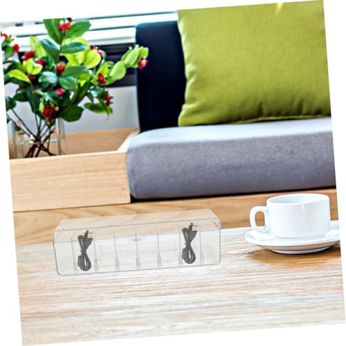 TEHAUX Transparent Plastic Organizer Box Removable Dividers for Cards Electronics Jewelry and Parts and Stylish Storage for Desk Organization