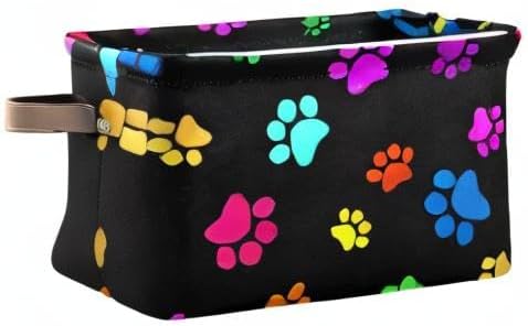 Colorful Paw Print Storage Basket Cube Animal Dog Cat Storage Bin Organizer