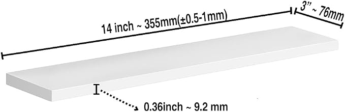 medicine cabinet replacement shelves (14 inch - 1 pack), White