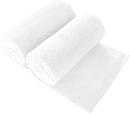 JML Microfiber Bath Towels, Bath Towel 2 Pack(35" x 70"), Oversized, Soft, Super Absorbent and Fast Drying, Multipurpose Use for Sports, Fitness, Yoga, Microfiber White