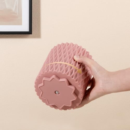 360 Rotating Makeup Brush Holder Make Up Brushes Organizer, Ripple Pink