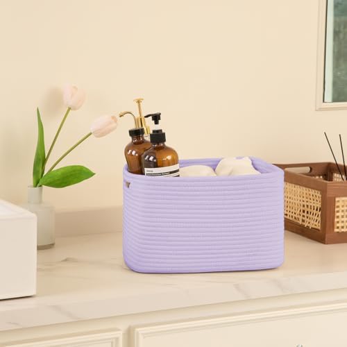 OIAHOMY 4 Pack Storage Baskets for Organizing 15L Cube Storage Bins Purple