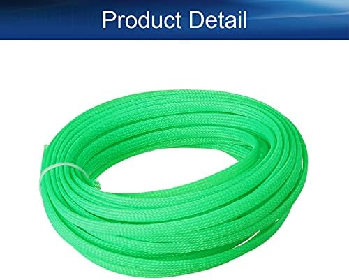 Bettomshin 1Pc 32.8Ft(10m) Cable Management Sleeve, 1/4"(6mm) Width PET Fluorescent Green Cord Protector, Wire Loom Tube Insulated Split Sleeving for USB Cable Power Cord Organizer Video Cable Hider